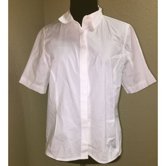 Women's Pure Collection Size 8/10 Collared White Button Down Shirt - Picture 1 of 7